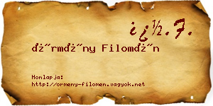 Örmény Filomén névjegykártya